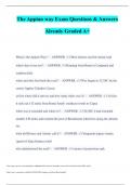 The Appian way Exam Questions & AnswersAlready Graded A+