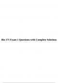 Bio 171 Exam 1 Questions with Complete Solutions.