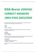 ENA Burns VERIFIED  CORRECT ANSWERS  100% PASS 2023/2024