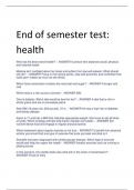 End of semester test:  health