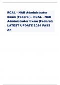 RCAL - NAB Administrator Exam (Federal) / RCAL - NAB Administrator Exam (Federal) LATEST UPDATE 2024 PASS A+