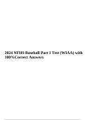 2024 NFHS Baseball Part I Test (WIAA) with 100%Correct Answers.