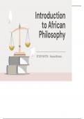 Introduction to African PhilosophyPLS1502 Summary notes