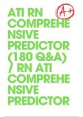 ATI RN COMPREHENSIVE PREDICTOR (180 Q&A) / RN ATI COMPREHENSIVE PREDICTOR(180 Q&A): LATEST-2021  100 % CORRECT | 