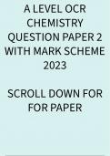 A LEVEL OCR CHEMISTRY QUESTION PAPER 2 WITH MARK SCHEME 2023