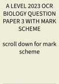 A LEVEL 2023 OCR BIOLOGY QUESTION PAPER 3 WITH MARK SCHEME 