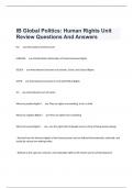 IB Global Politics: Human Rights Unit Review Questions And Answers