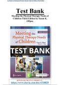 TEST BANK -- MEETING THE PHYSICAL THERAPY NEEDS OF CHILDREN 3RD EDITION BY SUSAN_K._EFFGEN