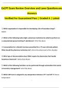 ExCPT Exam Review Overview and Laws 2024 Questions and Answers Verified For Guaranteed Pass | Graded A | Latest  Version