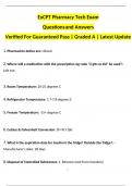 ExCPT Pharmacy Tech Exam Questions and Answers Verified For Guaranteed Pass | Graded A | Latest Update