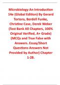 Test Bank for Microbiology An Introduction 14th Edition (Global Edition) By Gerard Tortora, Berdell Funke, Christine Case, Derek Weber (All Chapters, 100% Original Verified, A+ Grade) (MCQs and True False with Answers. Essay/Short Questions Answers Not Pr