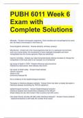 PUBH 6011 Week 6 Exam with Complete Solutions 