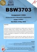 BSW3703 Assignment 1 (COMPLETE ANSWERS) 2024 - DUE 8 May 2024 