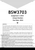 BSW3703 Assignment 2 (ANSWERS) 2024 - DISTINCTION GUARANTEED