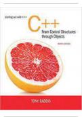 Test Bank for Starting Out with C++ from Control Structures to Objects 9th Edition by Tony Gaddis