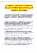 ALS/ACLS - Red Cross Final Exam EXAM SET TEST QUESTIONS AND CORRECT ANSWERS