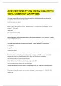 ACE CERTIFICATION  EXAM 2024 WITH 100% CORRECT ANSWERS