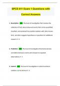 SPCE 611 Exam 1 Questions with Correct Answers