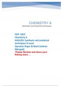 OCR 2023 Chemistry A H432/02: Synthesis and analytical  techniques A Level Question Paper & Mark Scheme  (Merged)