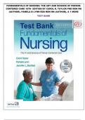 FUNDAMENTALS OF NURSING: THE ART AND SCIENCE OF PERSON-CENTERED CARE 10TH  EDITION BY CAROL R. TAYLOR PHD MSN RN (AUTHOR), PAMELA B LYNN EDD MSN RN (AUTHOR), & 1 MORE TEST BANK