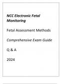 NCC EFM (FETAL ASSESSMENT METHODS) COMPREHENSIVE EXAM GUIDE Q & A 2024.