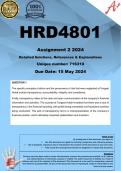 HRD4801 Assignment 1 (COMPLETE ANSWERS) 2024 (716310) - DUE 15 May 2024