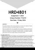 HRD4801 Assignment 1 (ANSWERS) 2024 - DISTINCTION GUARANTEED
