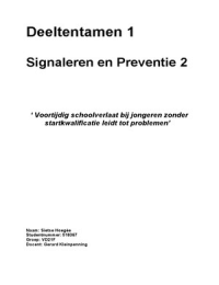 Signaleren en Preventie 2 - Deeltentamen 1 - Analyse (HAN, cijfer 9)