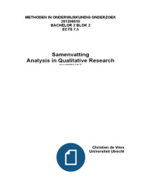 Samenvatting Analysis in Qualitative Research