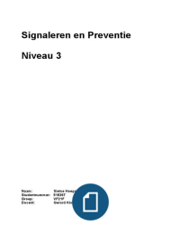 Signaleren en Preventie onderzoek - Leerjaar 3 HAN (Cijfer: 9)