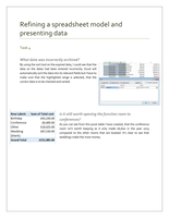 Unit 42: Spreadsheet Modelling Refining a spreadsheet model and presenting data P4; P8; M1; M2; M3