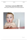 Lectures - BBS1005 Human Genetics, Reproduction and Prenatal Development
