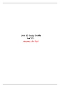 MC101 (Mass Communication in Society) - Unit 10 Study Guide for Quiz - Graded A - SEMO