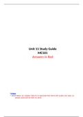 MC101 (Mass Communication in Society) - Unit 11 Study Guide for Quiz - Graded A - SEMO