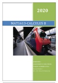 MAT1613: CALCULUS B ASSIGNMENT 03 SOLUTIONS, SEMESTER 1, 2020