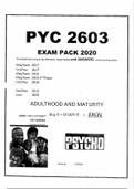 Adulthood and Maturity PYC2603  Exam Papers and Memos 2017 to 2020 