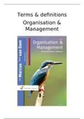 Terms & Definitions - Organisation & Management