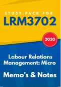 LRM3702  Labour Relations Management: Micro Exam Pack - This is all you need! 