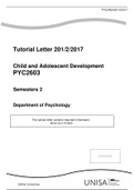 PYC2603 CHILD AND ADOLESCENT DEVELOPMENT 2021
