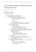 Full lectures notes for Systems Thinking, Scenarios & Indicators for SD