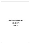IOP2604 ASSIGNMENT NO.1 YEAR 2021