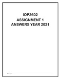 IOP2602 ASSIGNMENT 1 ANSWERS YEAR 2021