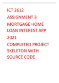 ICT 2612 2021 Assignment 3 Mortgage Home Loan Interest App Complete Source Code Skeleton Solved