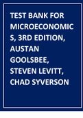 Test Bank for Microeconomics, 3rd Edition, Austan Goolsbee, Steven Levitt, Chad Syverson