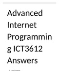 ICT3612 Assignment 1 Answers