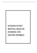 Test Bank by Womble Kincheloe Introductory Mental Health Nursing 4th Edition     