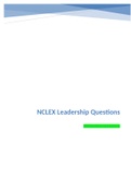 NCLEX Leadership Questions (300 Questions and Answers)