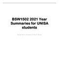 BSW1502 2021 EXAM NOTES AND SUMMARY