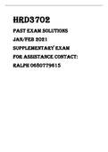 Exam (elaborations) HRD3702 - Management Of Training And Development (HRD3702) PAST EXAM QUESTION PAPERS AND SOLUTION