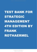 Strategic Management 4th Edition by Frank Rothaermel Edition：4th Edition author：by Frank Rothaermel  Latest Test Banks.